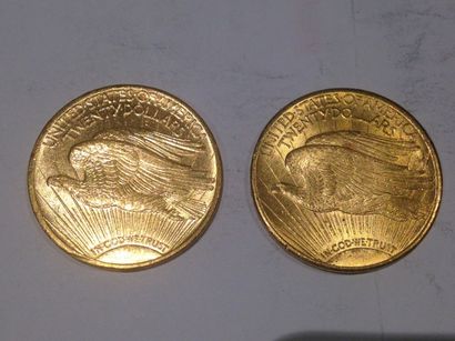 null 2 pièces de 20 dollars or (1922 et 1924)